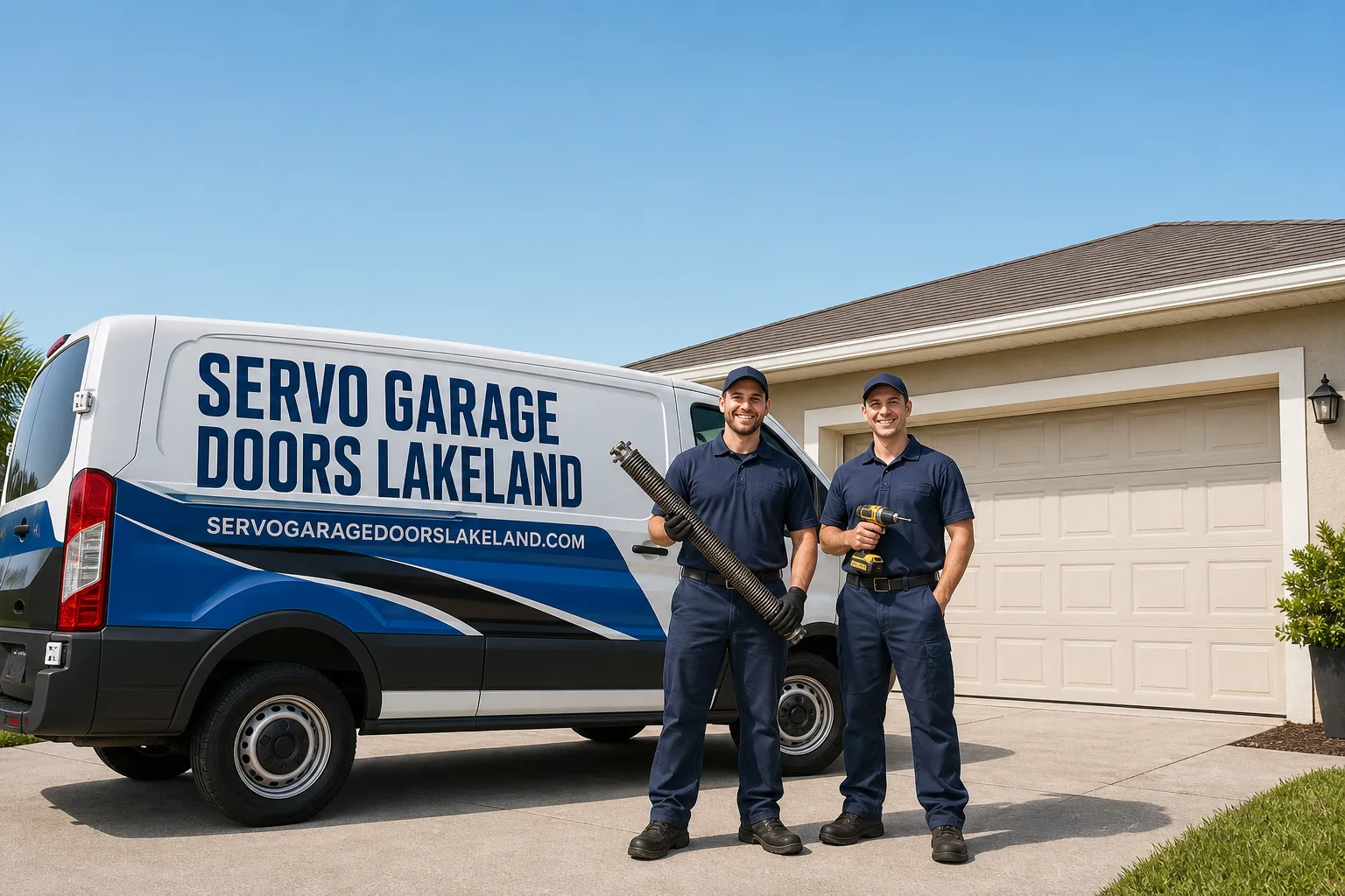 Servo Garage Doors Lakeland garage door service vehicle and crew in Lakeland, FL